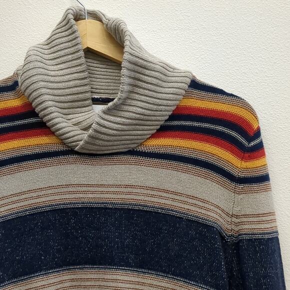Sun + Stone Cozy Gray and Blue Turtleneck Sweater size small - Picture 5 of 6